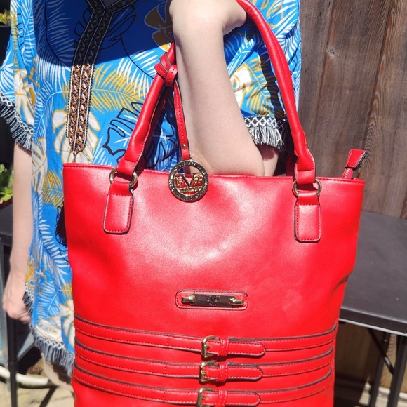 Red Versace 19V69 Italia Faux Leather Purse - Picture 5 of 16